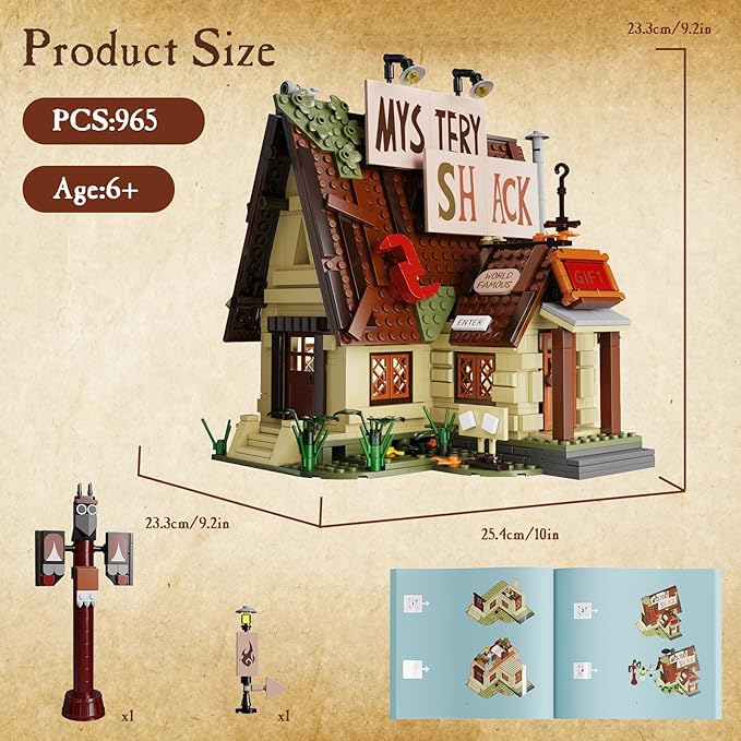 Gravity House Building Sets, Mystery Shack Building Toys Compatible with Lego, Collectible & Buildable Fun Model Toys, Collection Gift for 6+ Boys Girls Adults and TV Fans (965 PCS)