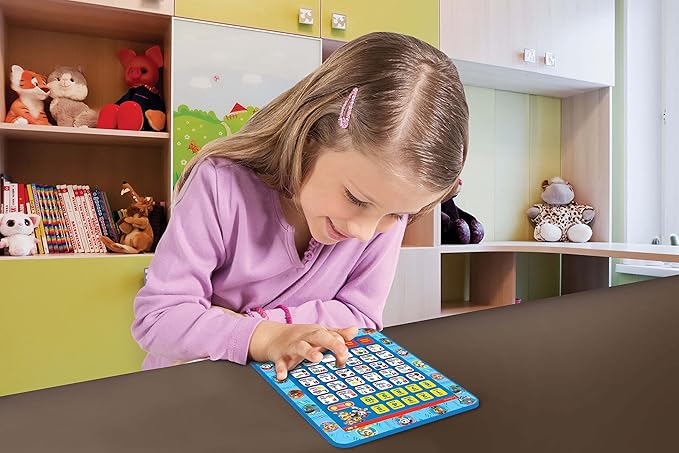 LEXiBOOK, Paw Patrol, Educational Bilingual English/Spanish Interactive Learning Tablet, Toy to Learn Alphabet, Letters, Numbers, Words, Spelling and Music, Blue, JCPAD002PAi2