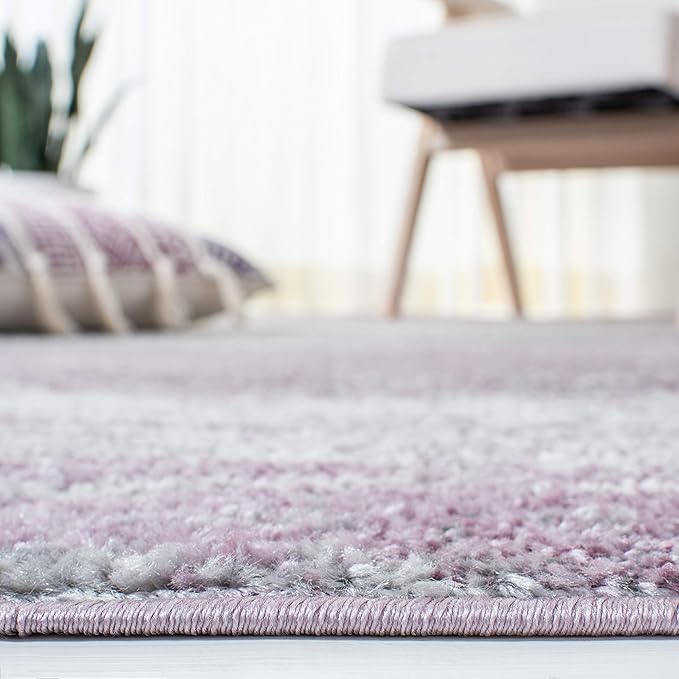 SAFAVIEH Adirondack Collection Runner Rug - 2'6" x 8', Grey & Purple, Modern Abstract Design, Non-Shedding & Easy Care, Ideal for High Traffic Areas in Living Room, Bedroom (ADR112V)