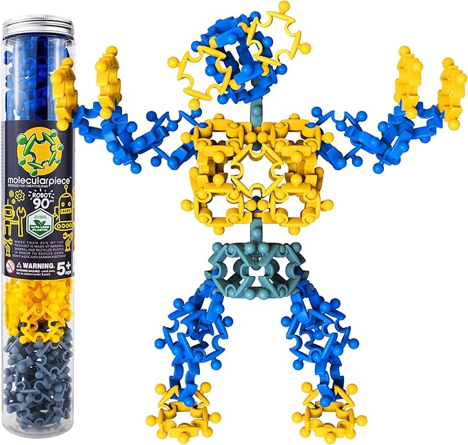 Robot (90 pcs) Eco-Friendly 4D STEM Educational Building Toy for Creative Kids | Party Activity | Gift Idea | Portable | Travel-Friendly | Durable | Hours of Fun | Build Up Your Own