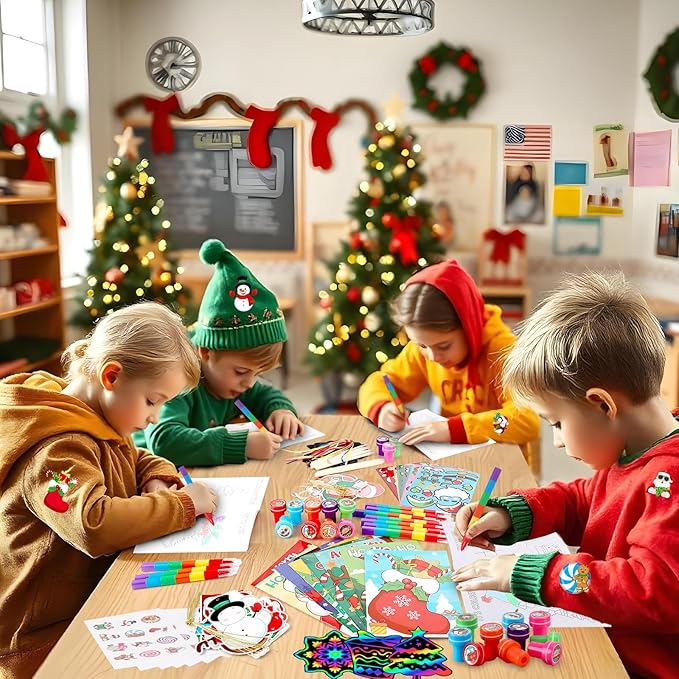 BenLouis Christmas Party Favors for Kids Christmas Classroom Gifts Prize Stockings Filler Coloring Books Bulk for Students Crafts Xmas Holiday School Goodie Bag Stuffer（24Set Gingerbread）