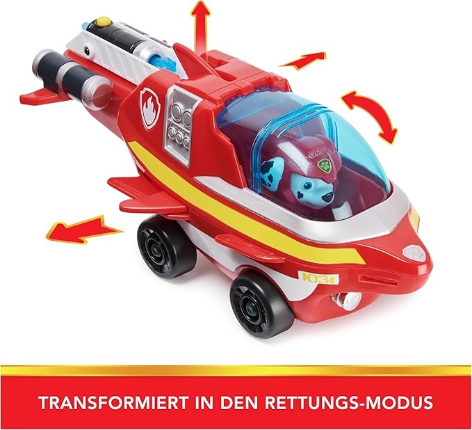 Paw Patrol Aqua Pups Marshall Transforming Dolphin Vehicle with Collectible Action Figure, Kids Toys for Ages 3 and up