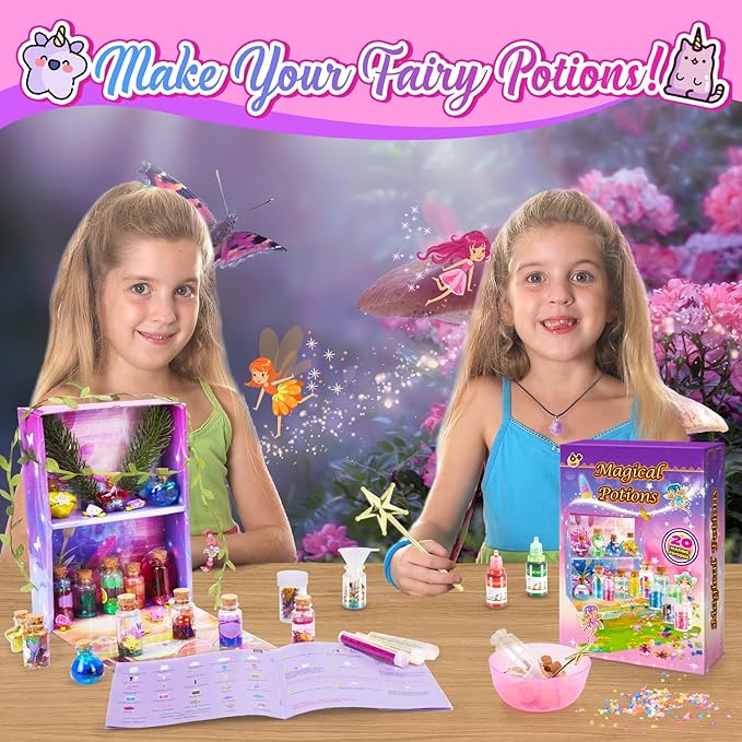 Potions Craft Kit for Kids - Magic Mix Kit 20 Bottles, Halloween Party Decorations,Gift for Christma, Birthday, Creative Art Craft Kit for Girls Boys 6 7 8 9 10 Year Old