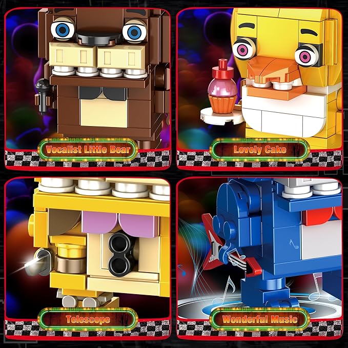 Five Nights Security Breach Building Block Toy, 5 Characters Action Figure, Horror Five Nights Game Toys Merch Building Set Toy for Boys Age 8-12, 988Pcs