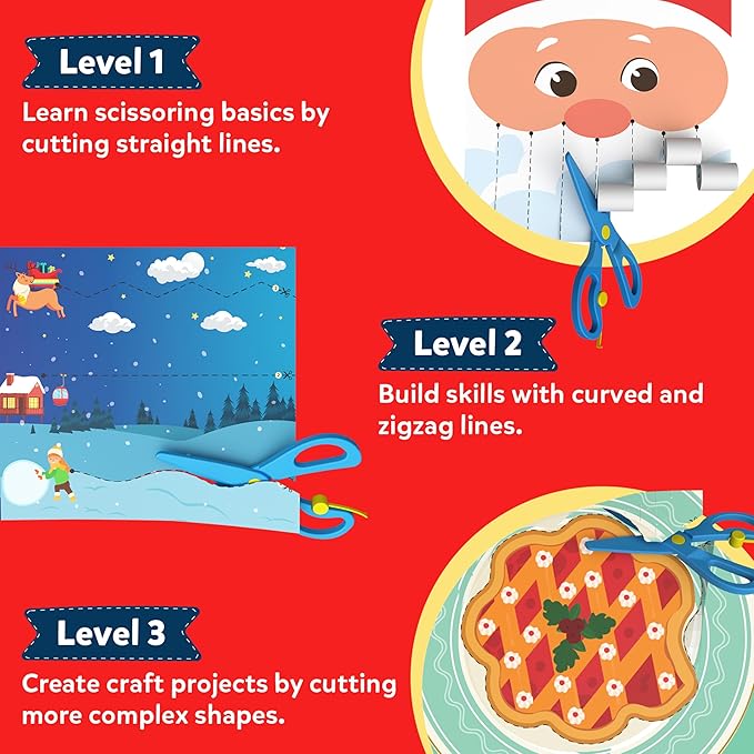 Skillmatics Art & Craft Christmas Kit - Snip, Snip Holiday Magic, Develop Scissor Skills, Child Safe, TikTok Viral Sensation, Fun & Creative, Gifts for Ages 3, 4, 5, 6, 7