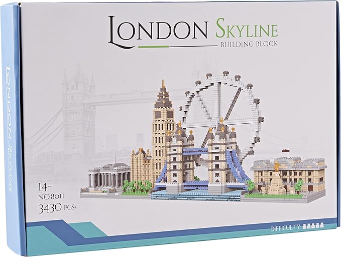 Architecture Micro Building Blocks Set London Skylines Series for Adult and Children Assembly, 3D Toy for Ages of 14+ - 3430 Pieces