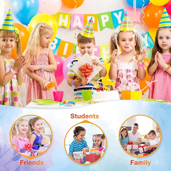 Kids Party Favors Pop Fidget Toys Bulk Its 24 Packs Fidget Bracelet It Birthday Party Favors for Kids Goodie Bags Stuffers Classroom Prizes Poppers Valentines Gifts for Students Girls Boys Cheap