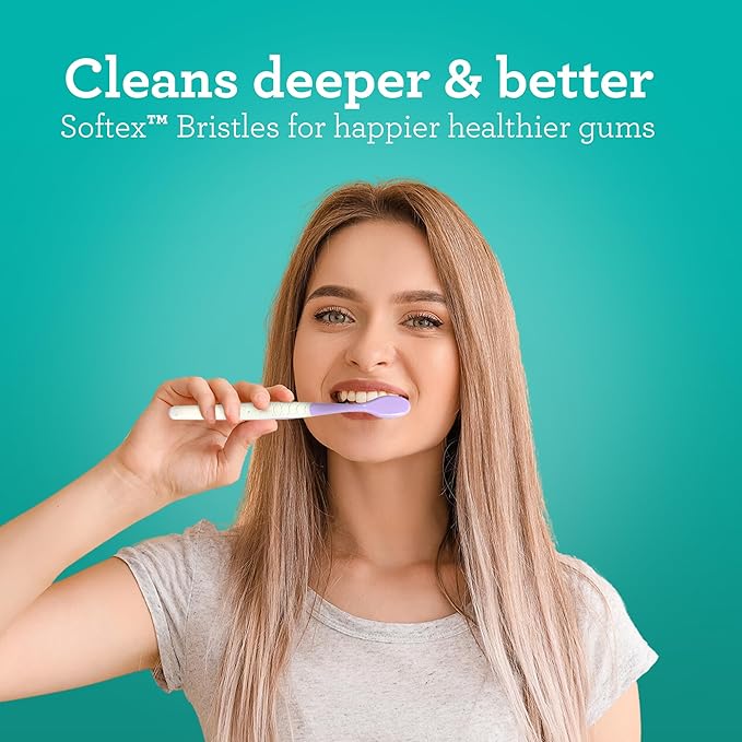 GuruNanda Butter on Gums Xtra Clean Toothbrush with Brush Cap, Soft Bristles for Sensitive Gums, Soft Toothbrush for Kids & Adults, 1ct