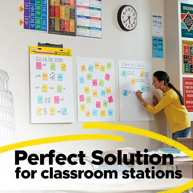 Post-it Self-Stick Mini Easel Pad, 15 in x 18 in, 20 Sheets/Pad, 3 Pads, Great for Virtual Teachers and Students (577-3PK)