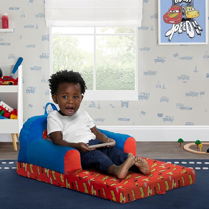 Delta Children - Cars Cozee Buddy Flip-Out Kids Chair, Blue