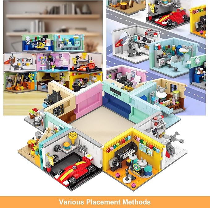 Toy Building Set, Friends House Collection 8 Packs Home Building Blocks Model Kit, Creative Construction Building Sets, Christmas Birthday Gift for Children Teens Kids Boys Girls 8+