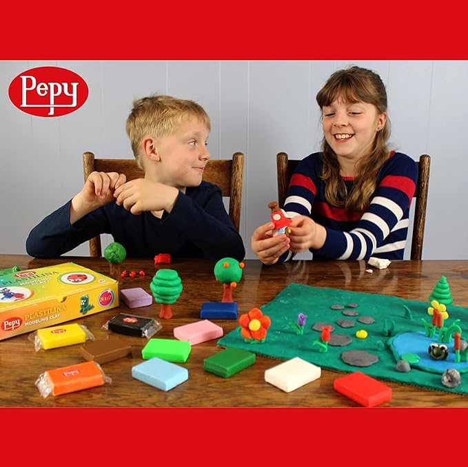 Pepy Plastilina Reusable and Non-Drying Modeling Clay; Set of 24 Bars, 1.4 Ounce Each, Perfect for Arts and Crafts Projects, Orange