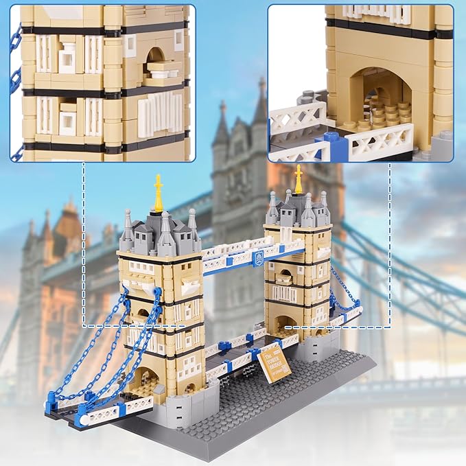 Oichy Tower Bridge Model Building Kits, World Famous Architectural Building Blocks Set, Collection Tower Bridge Toys Gifts Set for Adults and Kids(969 PCS)