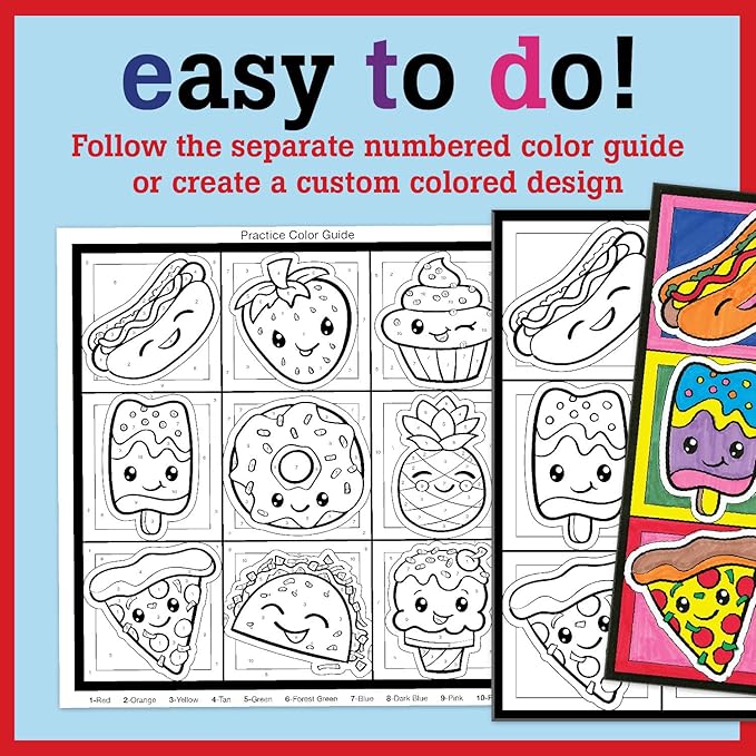 Faber-Castell Color by Number Foodie Friends - Color and Display 1 Color by Number Board