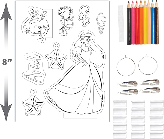 Shrinky Dinks Disney Princesses Kit, Includes 15 Shrinky Dinks, Arts and Crafts for Kids, Kids Toys for Ages 5 Up by Just Play