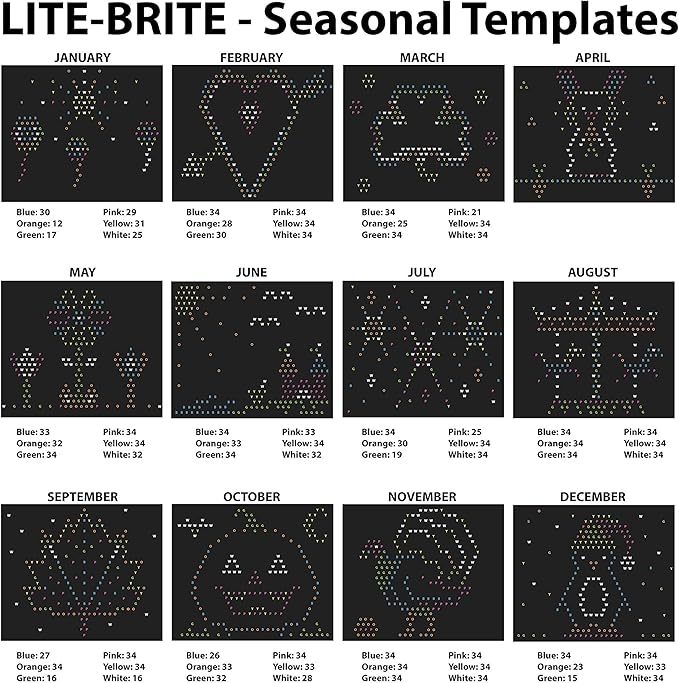 Lite Brite Ultimate Value Retro Toy, 12 Seasonal Templates, Peg Pouch, Amazon Exclusive, Light up Creative Activity Toy, Educational Stem, Gift for Girls and Boys, Ages 4+