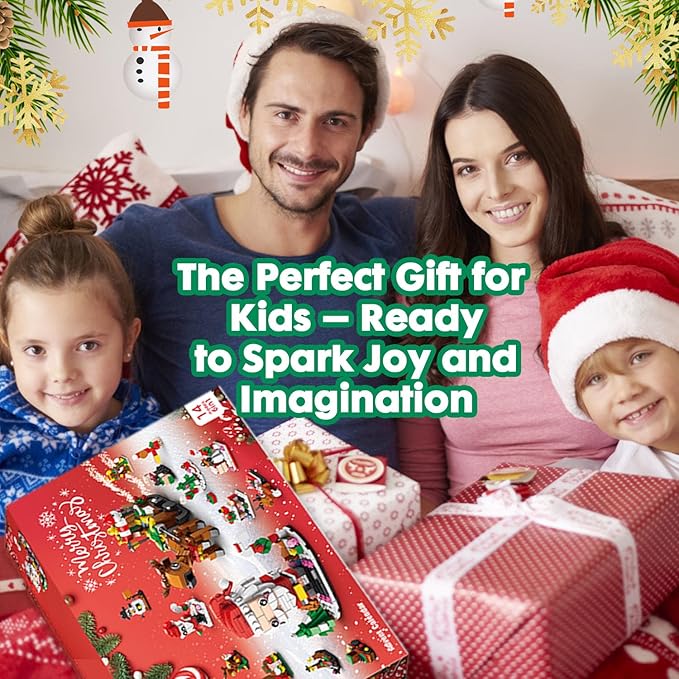 Calendar 2024 Christmas Building Blocks Set, 6 IN 1 Christmas Toys, Building Blocks Toys Holiday Countdown Calendars, Ideas Gift for for Teens Boys Girls 6-12 Year (Small Santa)