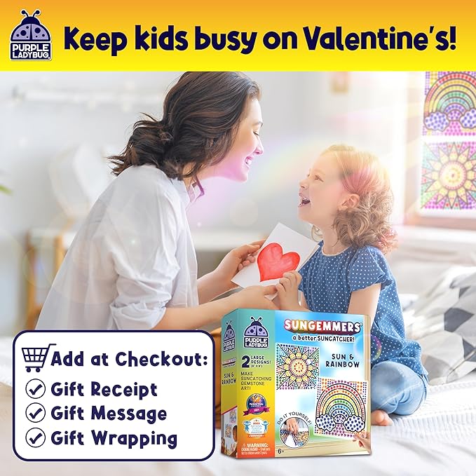 SUNGEMMERS Window Diamond Art Suncatcher Kits - Girls Easter Basket Stuffers for Kids, 7 6 Year Old Girl Gifts Idea, Birthday Gifts for 4 5 6 7 8 9 10 Year Old Girls Boys Crafts for Kids Ages 6-8 8-12