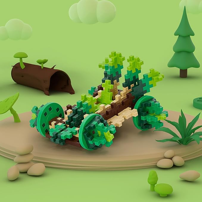 PLUS PLUS Color Cars Tube, Car Building Block Kit, 3D Puzzle Stem Toy Set for Kids, 200 Mini Interlocking Pieces - Earth