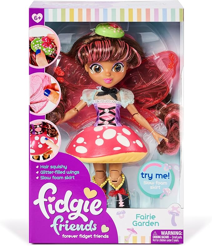 Sunny Days Entertainment Fidgie Friends Fairie Garden, Butterfly-Winged Fashion Doll with Fidget Features