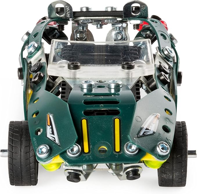 Meccano by Erector 5 in 1 Roadster Pull Back Car Building Kit, STEM Engineering Education Toy for Ages 8 and up