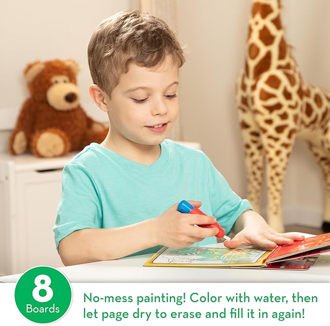 Melissa & Doug On The Go Water Wow! Reusable Water-Reveal Coloring Activity Pad – Sports - Party Favors, Stocking Stuffers, Travel Toys For Toddlers, Mess Free Coloring Books For Kids Ages 3+