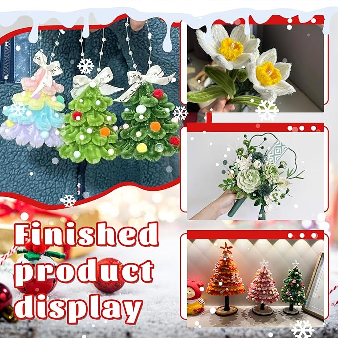 LOKUNN Pipe Cleaners, 200 Pcs White Pipe Cleaners Craft Set, Solid Color Chenille Stems, DIY Arts and Crafts with Adhesive Eyes and Storage Box, Christmas Halloween Decoration Art Supplies