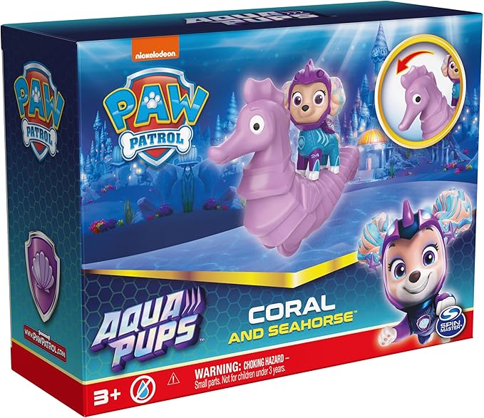Paw Patrol, Aqua Pups Coral and Seahorse Action Figures Set, Kids Toys for Ages 3 and up