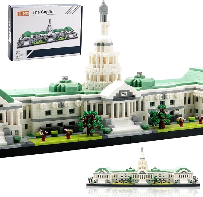 Micro Mini Blocks United States Capitol Building Architecture Model Famous Landmark Collection Set, Toys Presents for Adult and Kid Age of 14+ 3630 PCS