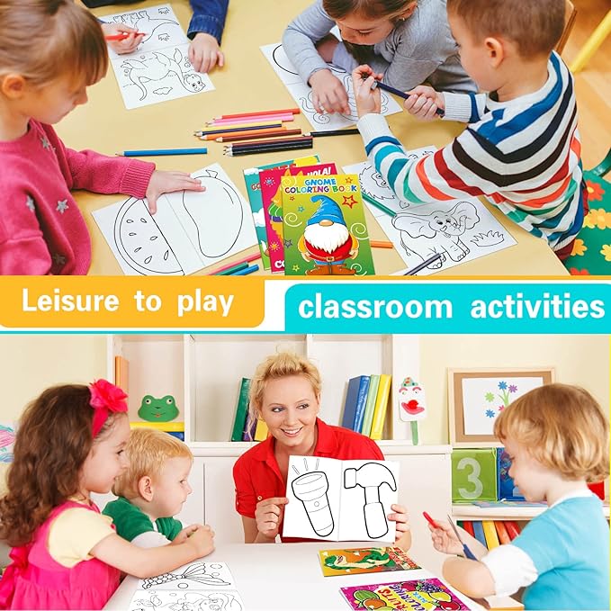 Omgouue 24PCS Small Coloring Books for Kids Ages 2-4,4-8,Birthday Party Favors Gifts Goodie Bags Stuffers Holiday Supplies Includes Unicorn Dinosaur Animal Mermaid