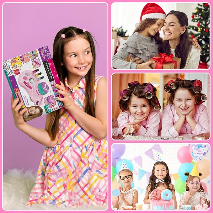Nail Polish Kit for Kids Ages 7-12 Years Old，Nail Art Studio Set for Girls, Nail Dryer, Peeled-off Nail Polish, Glitter, Stickers, Gems, Manicure Salon Gift for Sleepover, Birthday, Christmas