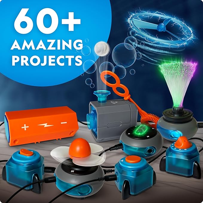 National Geographic Circuit Maker Kit - Electronics Kit for Kids with 60 Electrical Circuit Projects, Electric Circuit STEM Toy, Electronic Projects, Electrical Circuit Kit for Kids, Electricity Kit