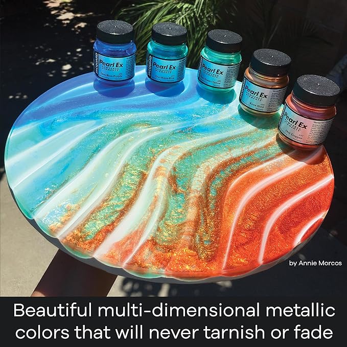 Jacquard Pearl Ex Pigment Powder Series 1 12 Color Set 3 Gram Jars - Loose Mica Powder for Epoxy Resin, Watercolors, Calligraphy Ink & Clay - Epoxy Pigment Powder - Epoxy Resin Color