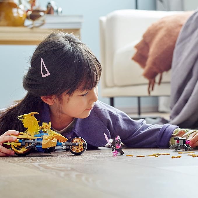 LEGO NINJAGO Jay's Golden Dragon Set, 71768 Toy Motorcycle with Dragon, Spider Figure and Jay Minifigure, Birthday Gift Idea for Kids 7 Plus