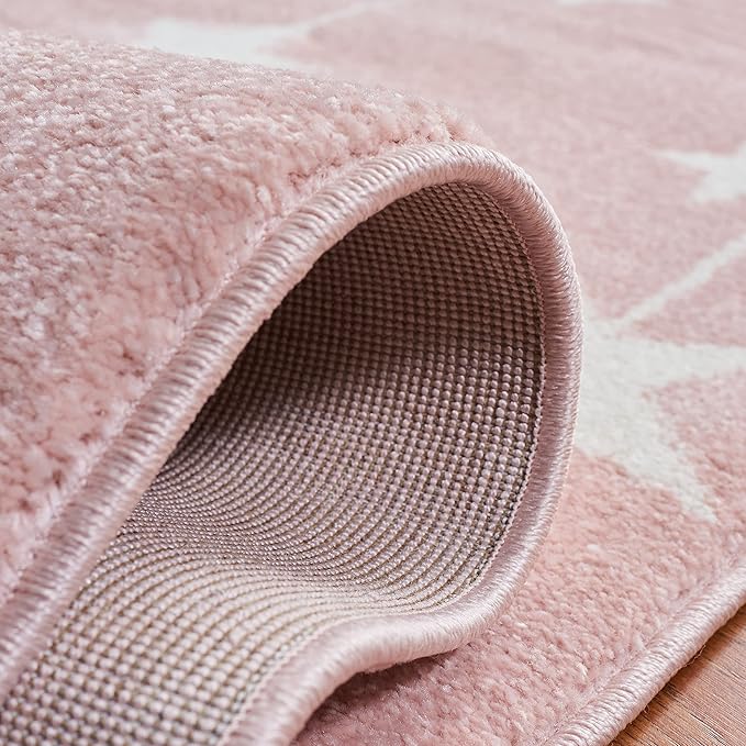 SAFAVIEH Carousel Kids Collection Area Rug - 6'7" x 9', Pink & White, Koala Design, Non-Shedding & Easy Care, Ideal for High Traffic Areas for Boys & Girls in Playroom, Nursery, Bedroom (CRK195U)