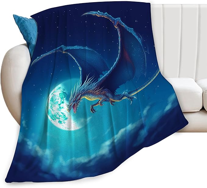 Meteor Dragon Blanket Dragon Throws Blanket Dragon Lover Gifts Dragon Decor Soft Cozy Fleece Plush Warm Flannel Bedding Blanket for Men Boys Girls Kids Adults Couch Travel 40"X50"