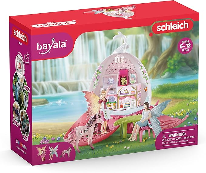 Schleich bayala Fairy Cafe Blossom - 21-Piece Magical Fairy and Unicorn Figurine Playset with Dollhouse and Accessories, Enchanted Play Dollhose for Girls and Boys, Gift Ready, Ages 5+