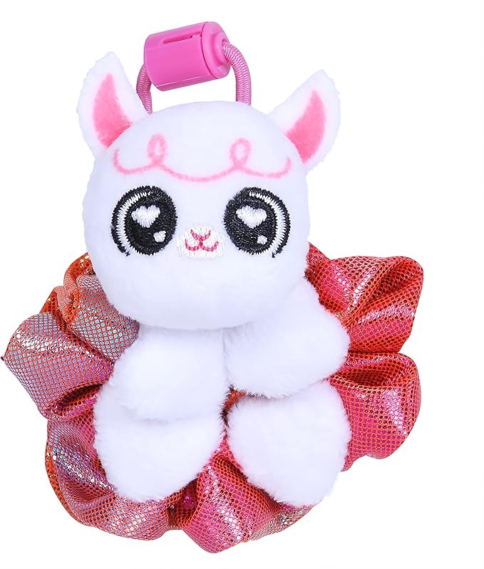 Scrunchmiez Four Pack, Exclusive scrunchies That Magically transforms from Hair Scrunchie to Cute Plush Friend as Well as Backpack Clip. So Many Characters to Collect & wear.