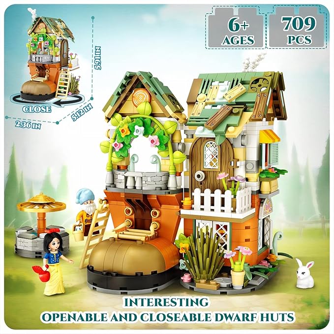 Tree-Like House Toys Building Sets Creative Forest Tree-House Mini Building Sets for Girls Boys Age 8+, 709 PCS with 2 Mini-Figures