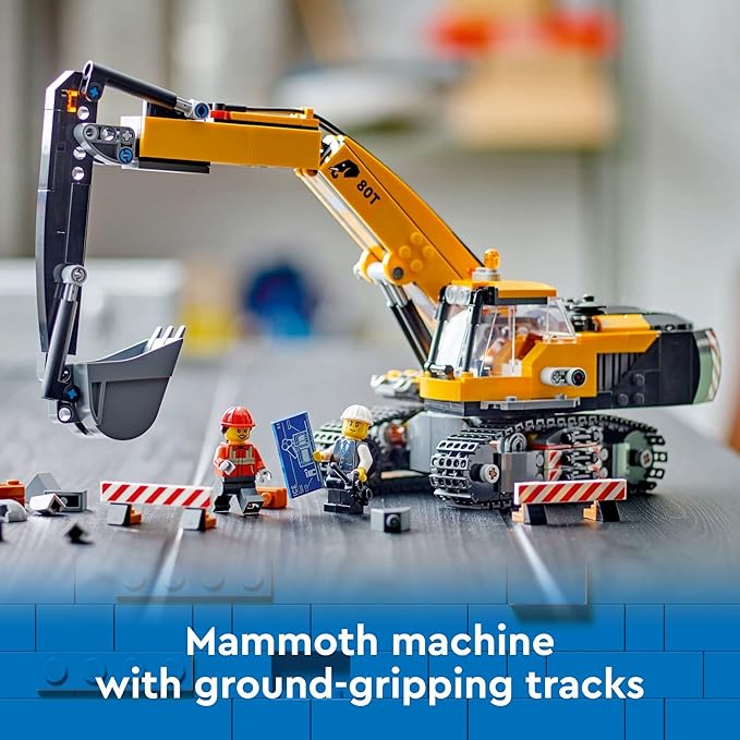 LEGO City Construction Excavator Toy - Building Toys for Boys & Girls, Ages 8+ - Functional Kids Construction Truck W/Minifigures - Gifts for Birthdays & Holidays - 60420