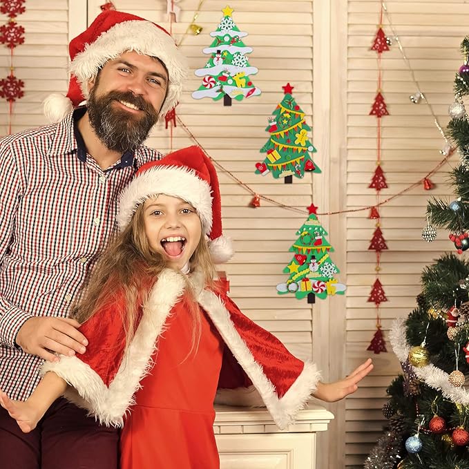 Elcoho 30 Kits Creative DIY Foam Christmas Tree for Making Funny Tree Assortment Christmas Foam Stickers for Holidays Party Activities