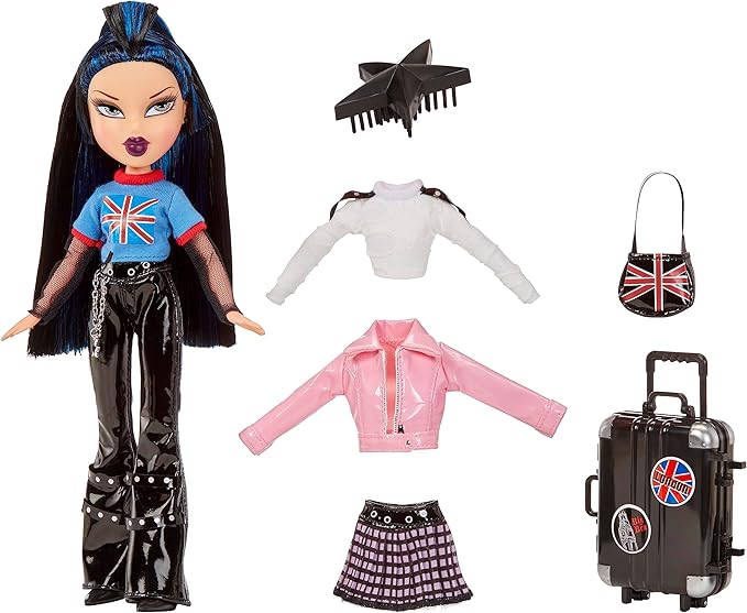 Bratz Pretty ‘N’ Punk Jade Fashion Doll with 2 Outfits and Suitcase, Collectors Ages 6 7 8 9 10+