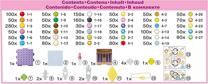 Aquabeads Disney Princess Creation Cube, Complete Arts & Crafts Bead Kit for Children - Over 2,500 Beads & Display Stand The Create Belle, Ariel, Tiana, Rapunzel and More