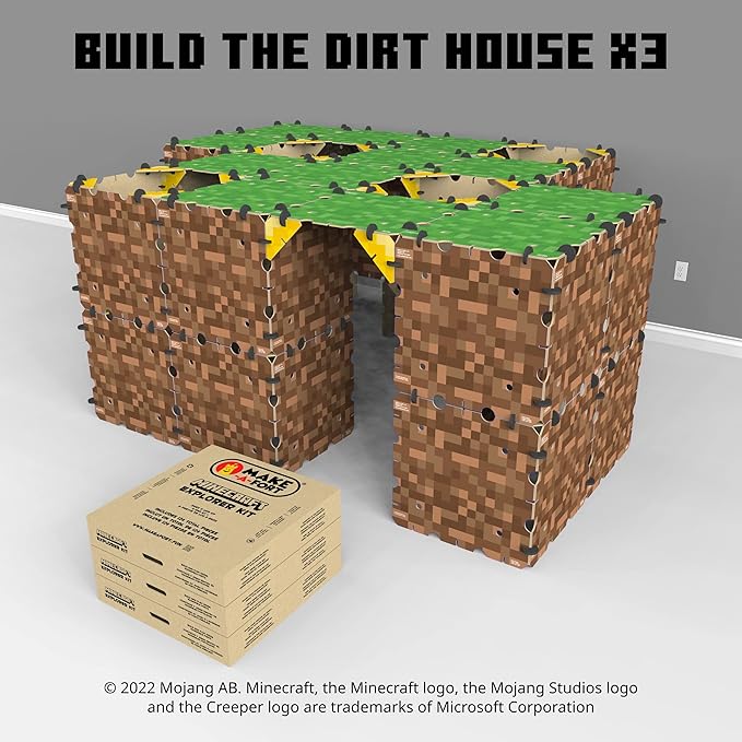 Minecraft Explorer Kit - Build Minecraft in The Real World - Endless Play for Ages 8 and Up - Build Forts, Mazes, Tunnels, and More - Durable, Reusable, and Made in USA (3 Pack)