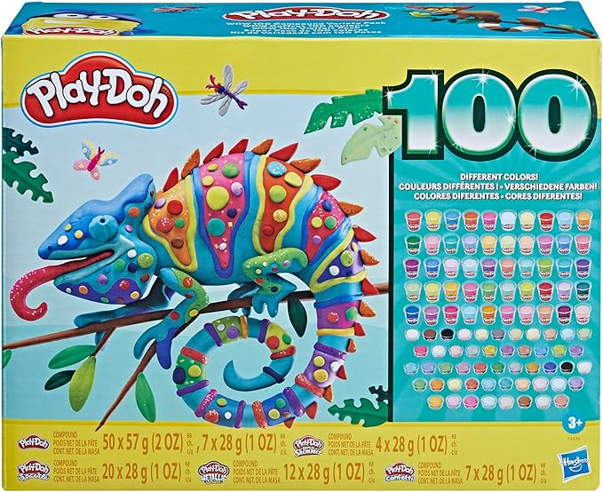 Play-Doh Wow 100 Bulk Modeling Compound Variety Pack, 100 Cans Including Sparkle, Super Shimmer, Metallic and Confetti, Back to School Gifts & Prizes, Preschool Toys, Ages 3+