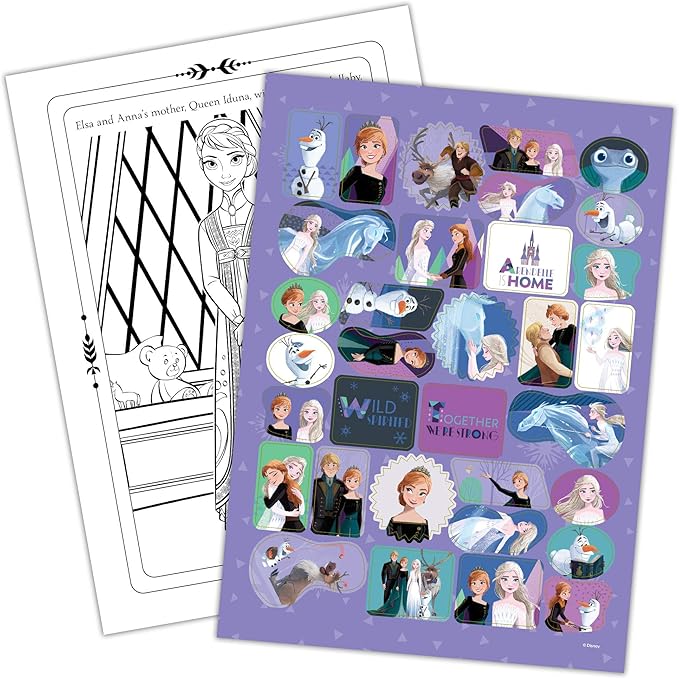 Disney Frozen 2 Anna and Elsa Coloring and Activity Carry Set with Sticker Sheets AS45853 Bendon, Multicolor