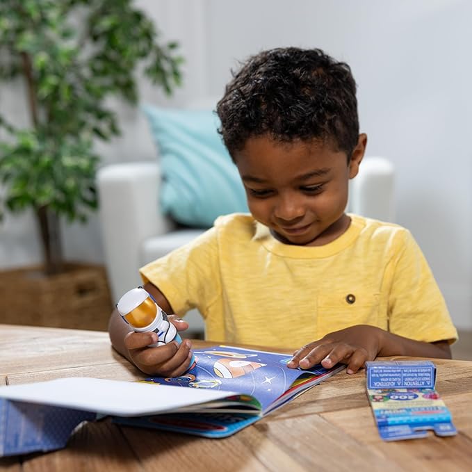 Melissa & Doug Sticker Wow!™ Astronaut Bundle: 24-Page Activity Pad, Sticker Stamper, Mini Activity Pad, 500 Stickers, Arts and Crafts Fidget Toy Collectible Character