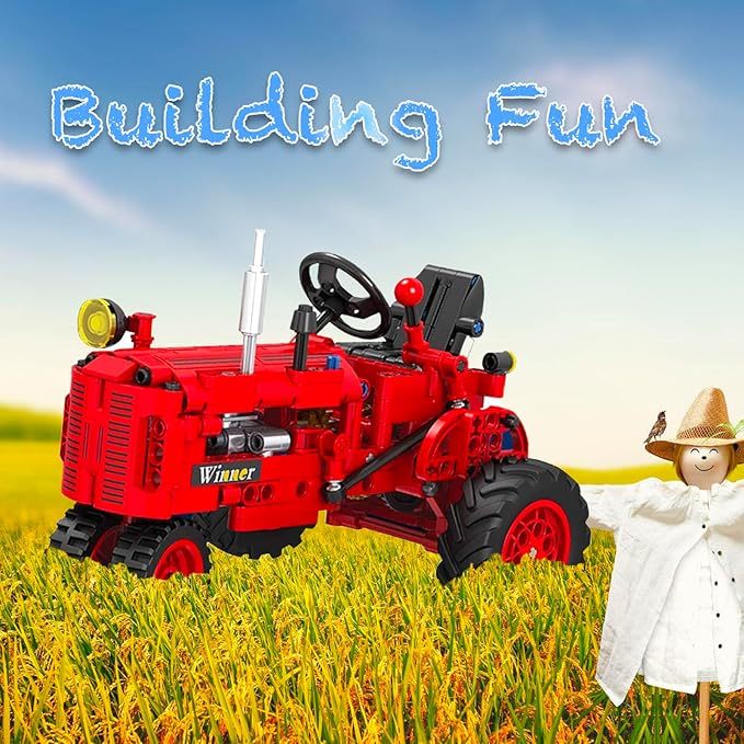 TOMAZON 302Pcs Building Blocks Toy Set Classic Farm Tractor Models for Kids, Construction Engineering Kit for Boys & Girls Ages 8-12 Years Old (Farm Tractor)