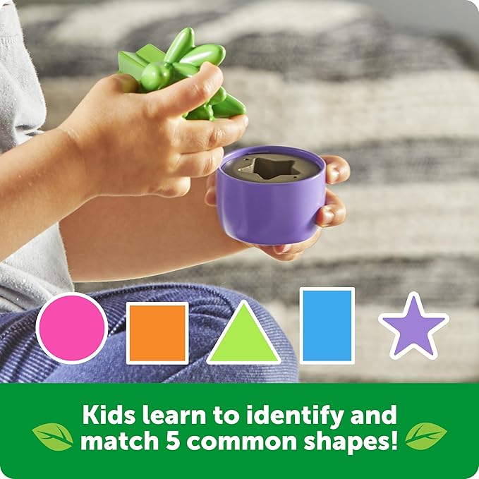Learning Resources Shape & Color Garden, Flower Toys for Toddlers, Travel Toys, Sorting and Stacking Toys, Ages 18 Months+, 20 Pieces