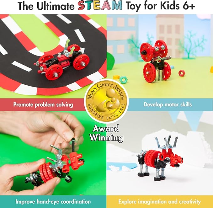 Stem Building Toys, Educational Build Your Own Robot Toy for Kids Age 6 7 8 9+ Year Old Boys and Girls, Animal Stem Toys Engineering Kit, Construction Toys Steam Gift - Moose